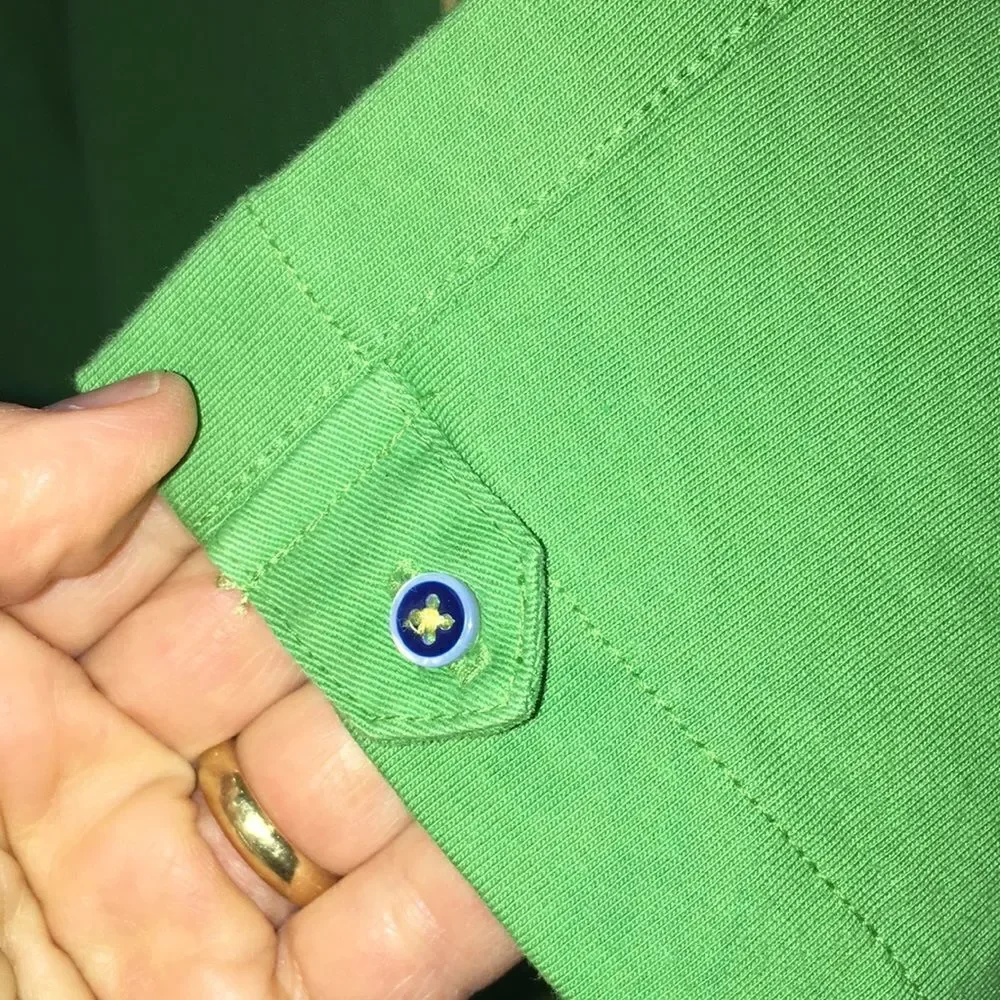 Robert Graham “X” Green Golf Polo Tennis Shirt L